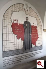 Sgraffito - Bogosawiony ksidz Jerzy Popieuszko w wieczerniku Klasztoru Zakonu Paulinw na Jasnej Grze w Czstochowie